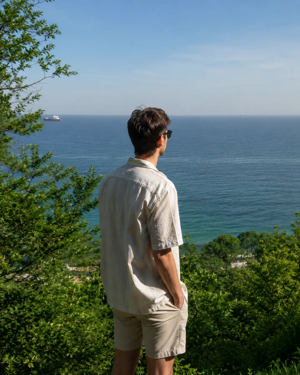 Vladyslav overlooking the sea